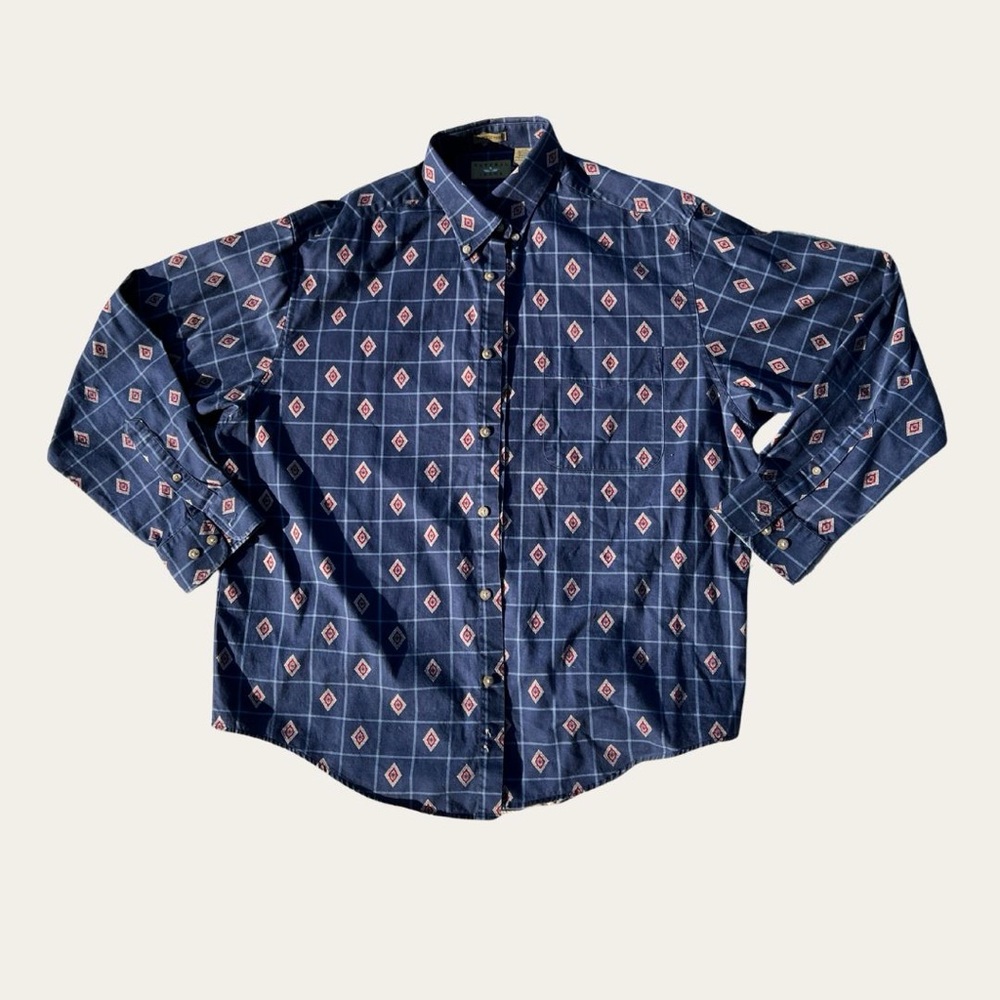 Men's Blue Patterned Shirt